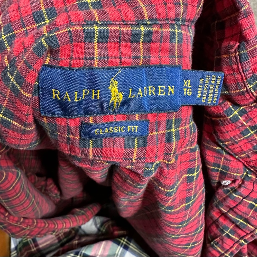 Ralph Lauren Red and Green Plaid Casual Button Down Shirt - Picture 2 of 2